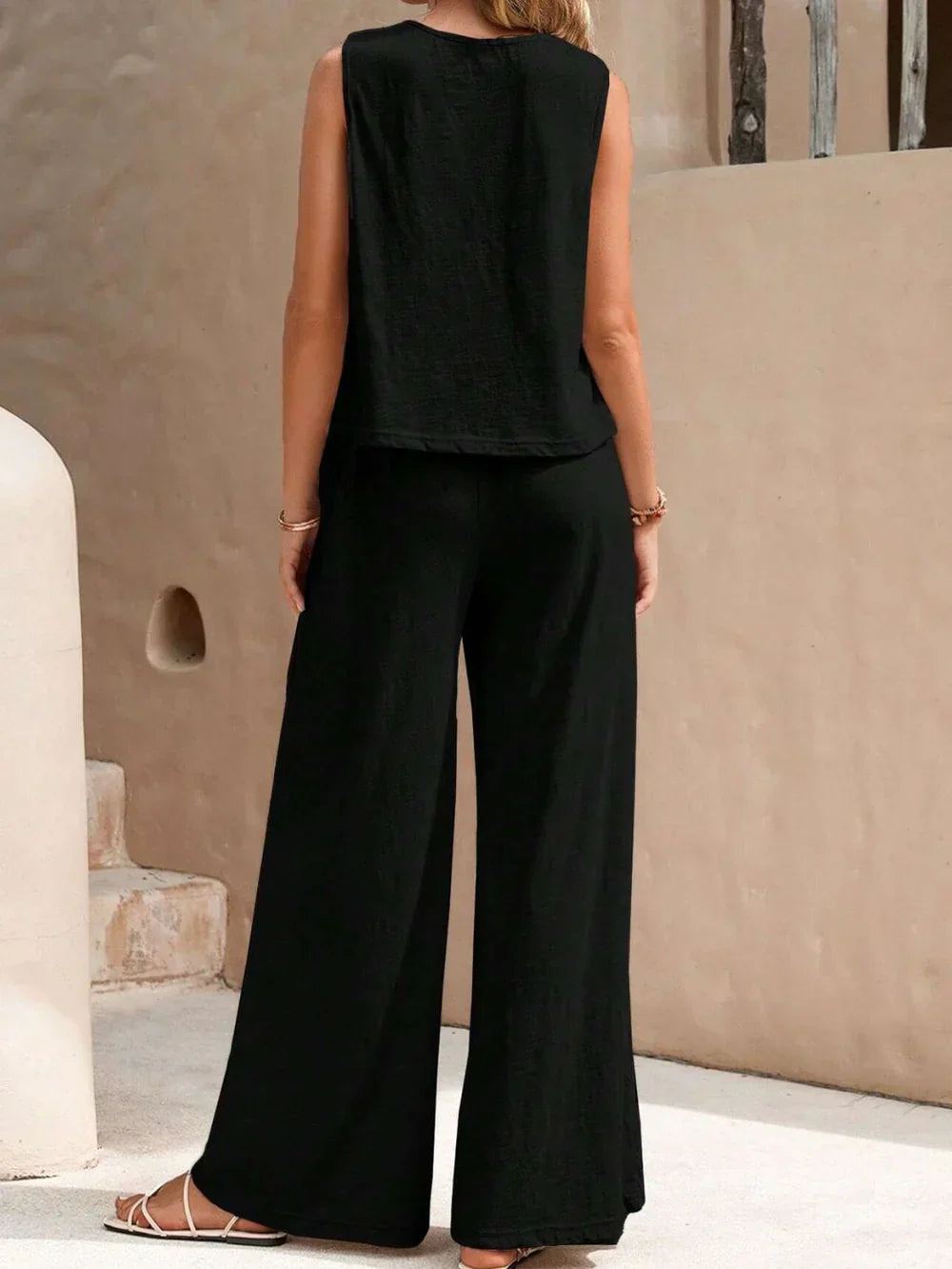 Women's Casual Two-Piece Top & Trousers Set - Versatile Summer